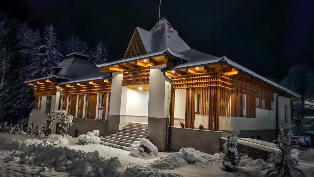 Vila Bellini noaptea, iarna